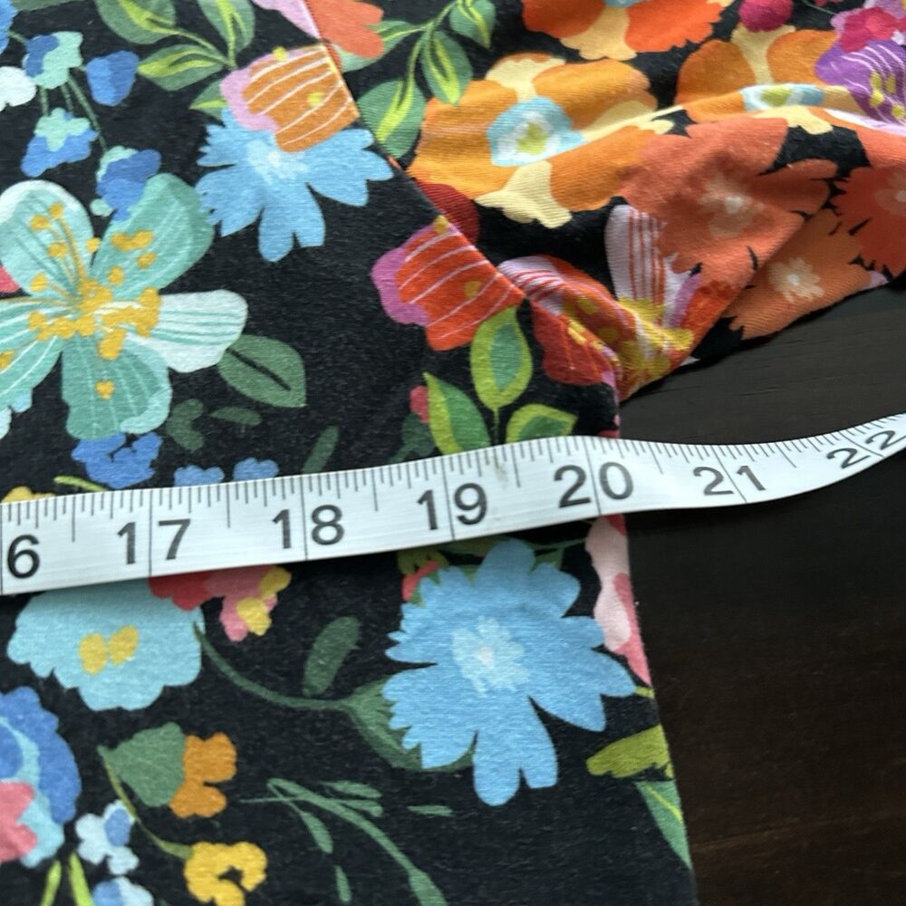 Johnny Was Tee The Janie Favorite M Flutter Sleeve Henley top Boho Floral - Picture 8 of 9